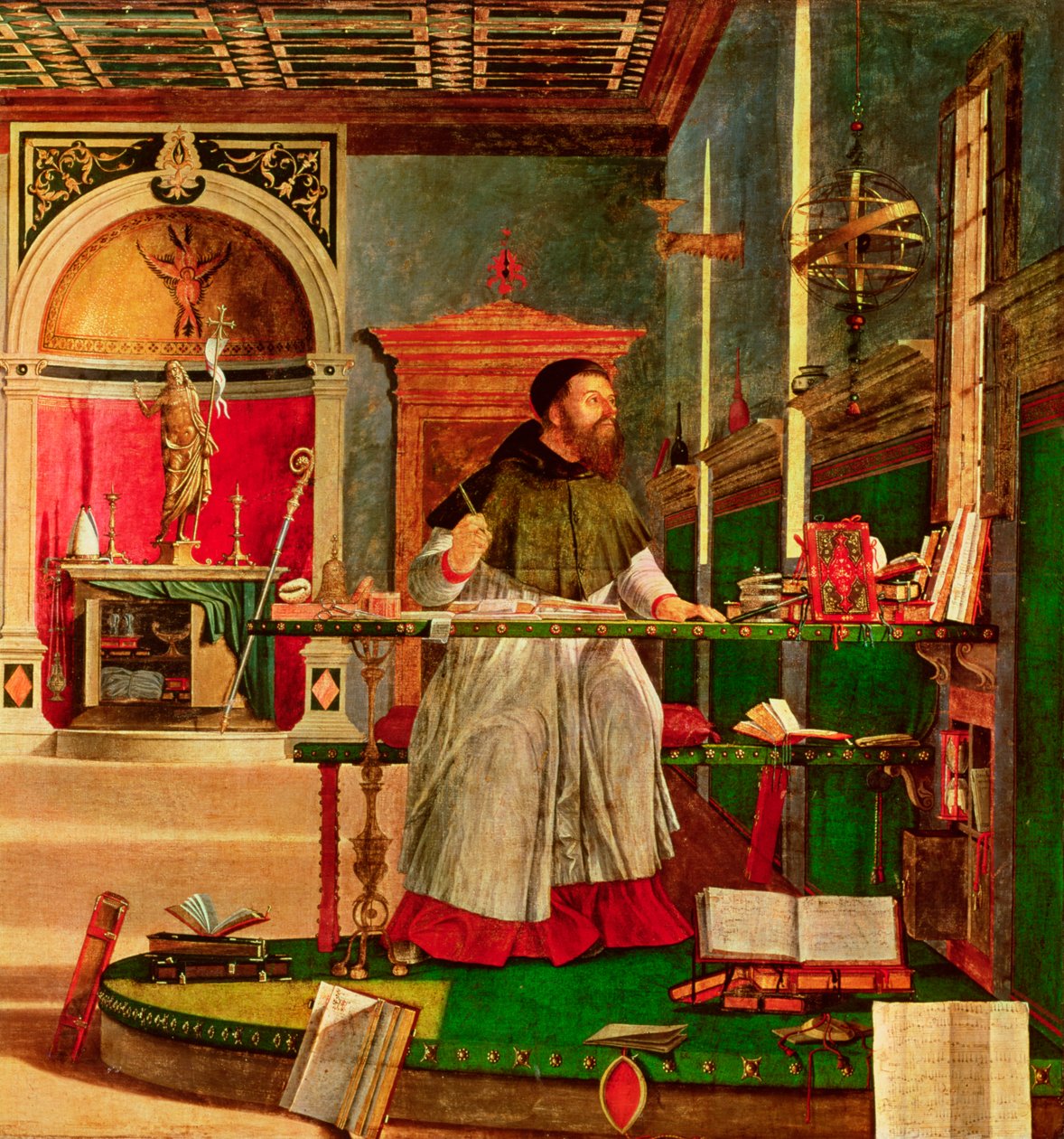 Visioen van St. Augustinus, 1502-08 (detail) door Vittore Carpaccio