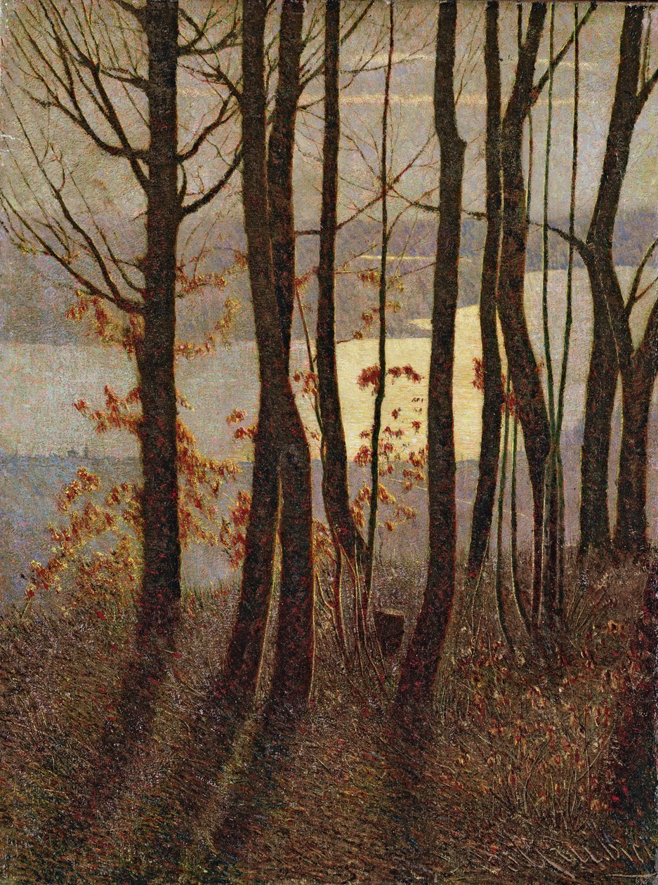 Ochtend, uit het polyptiek Winter in de Bergen, een Pantheïstisch Gedicht, 1894-97 herwerkt 1911-17 door Vittore Grubicy de Dragon