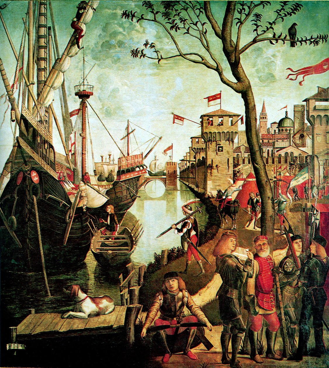 Aankomst van Sint Ursula in Keulen Tijdens de Belegering door de Hunnen De Legende van Sint Ursula, 1490 door Vittore Carpaccio