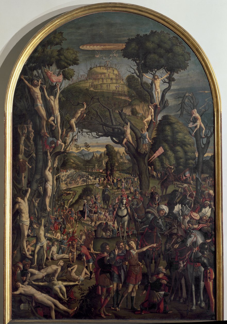 De kruisiging van de tienduizend martelaren op de berg Ararat door Vittore Carpaccio