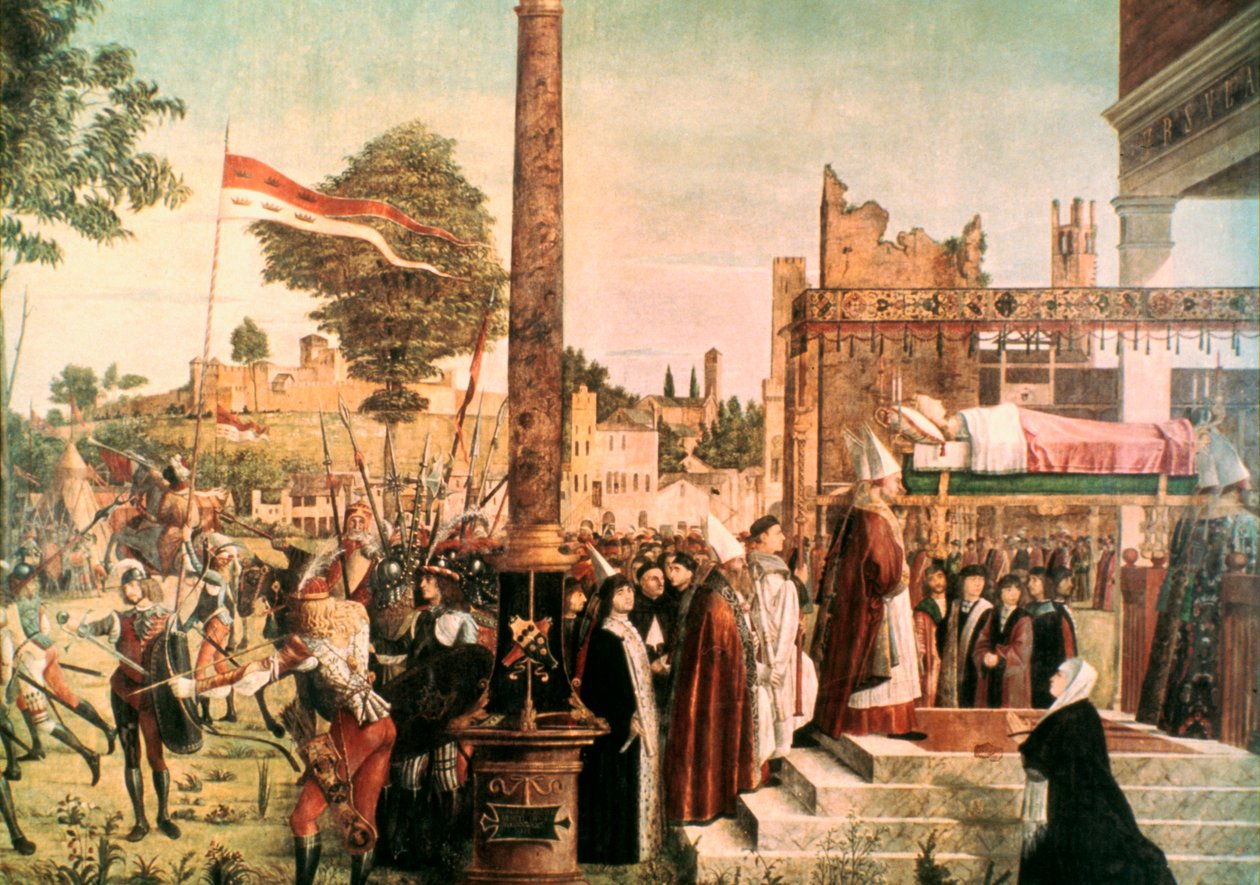 De legende van St. Ursula: Martelaarschap en begrafenis van St. Ursula, 1493 door Vittore Carpaccio
