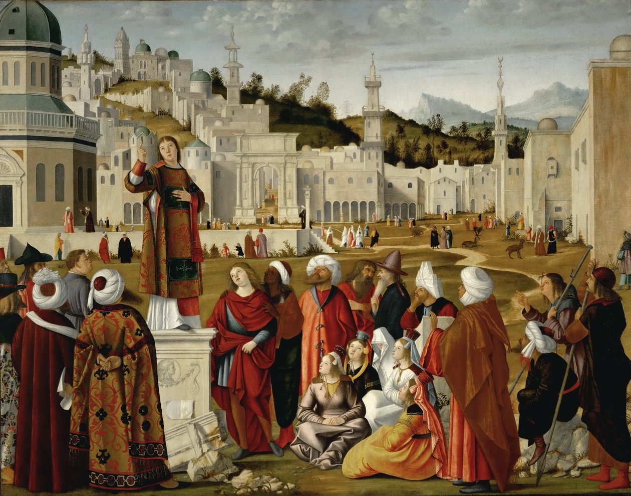 De preek van St. Stephen in Jeruzalem door Vittore Carpaccio