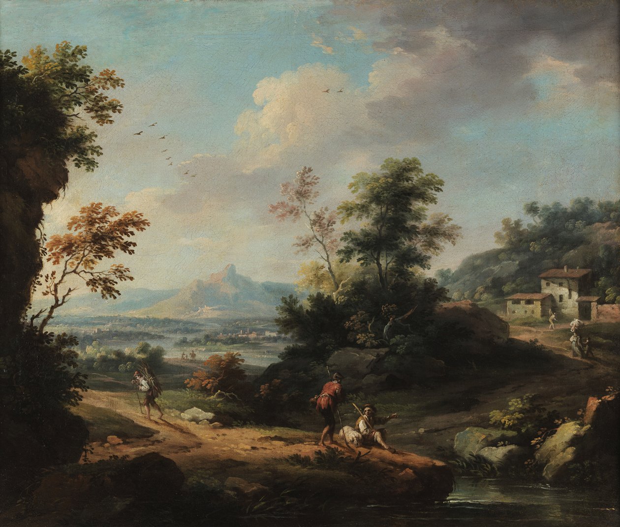 Landschap met figuren door Vittorio Amedeo Cignaroli