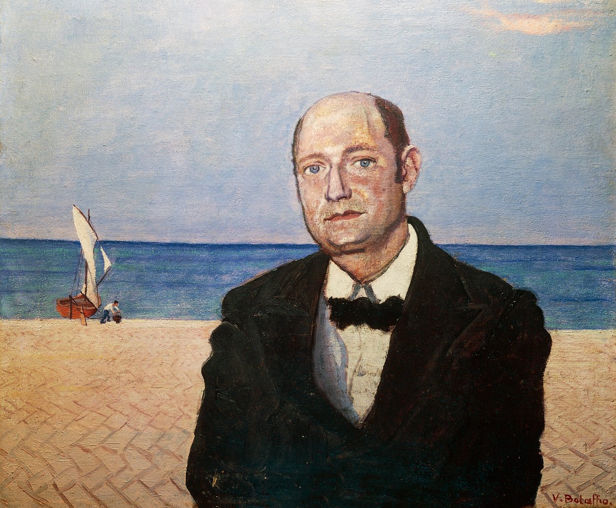 Portret van Umberto Saba (pseudoniem van Umberto Poli) door Vittorio Bolaffio