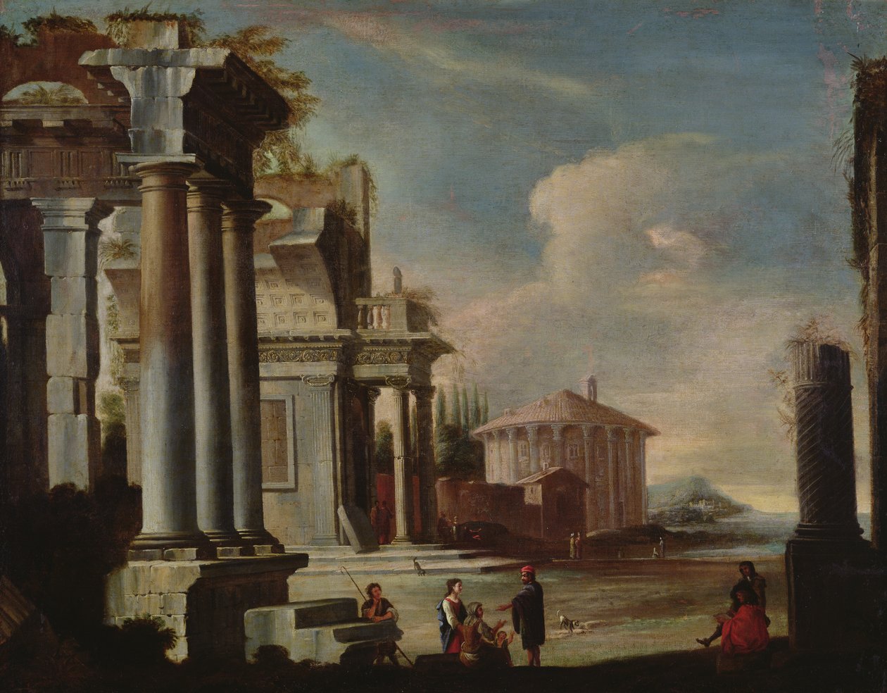 Belangrijkste monumenten van het oude Rome: Tempel van Vesta door Viviano Codazzi