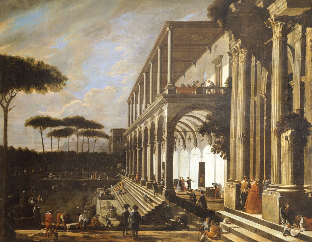Feest in Villa van Poggioreale door Viviano Codazzi