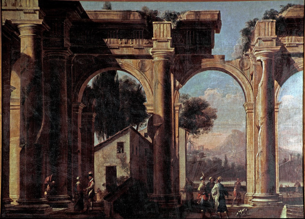 Landschap met ruïnes door Viviano Codazzi