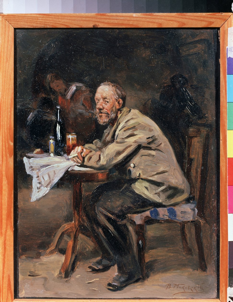 Een drinker. door Vladimir Egorovic Makovsky