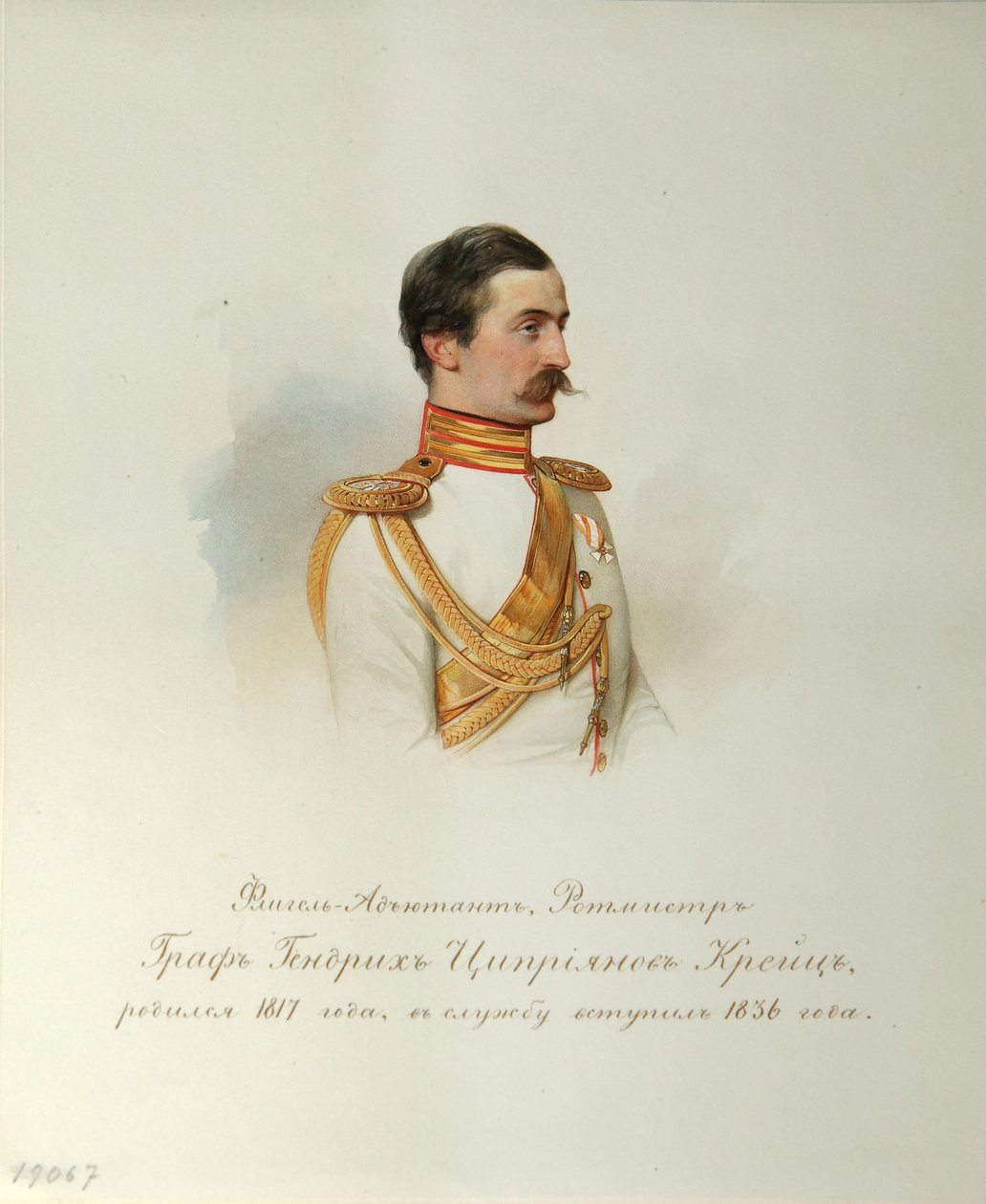 Portret van graaf Heinrich Cyprianovich von Kreutz door Vladimir Ivanovich Hau