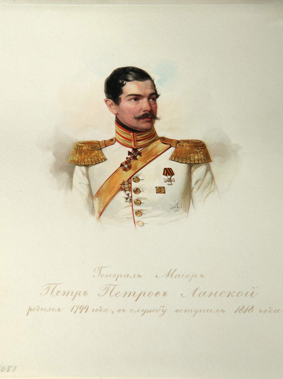 Portret van generaal Pyotr Petrovich Lanskoy (1799-1877) door Vladimir Ivanovich Hau