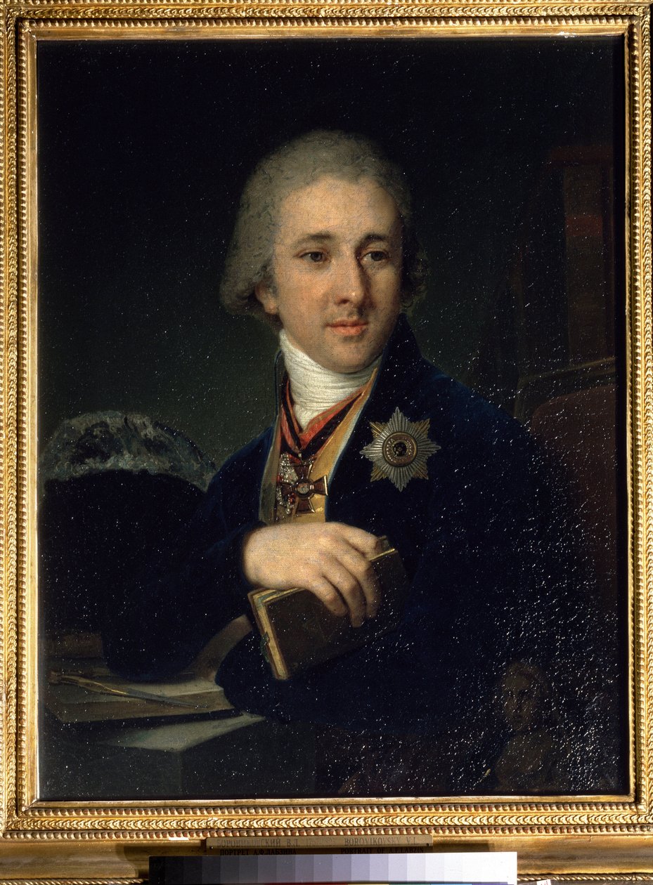 Portret van Alexandre Labzine (Labzin of Labsine) (1766-1825) Russische schrijver en vrijmetselaar door Vladimir Lukich Borovikovsky