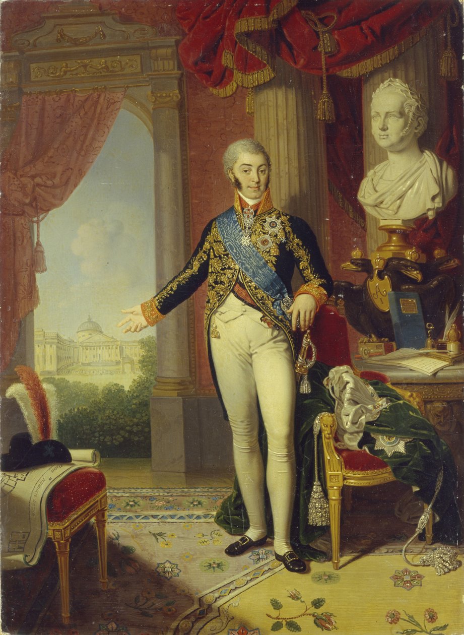 Portret van Graaf Nikolai Petrovich Sheremetev 1751-1809, 1819 door Vladimir Lukich Borovikovsky
