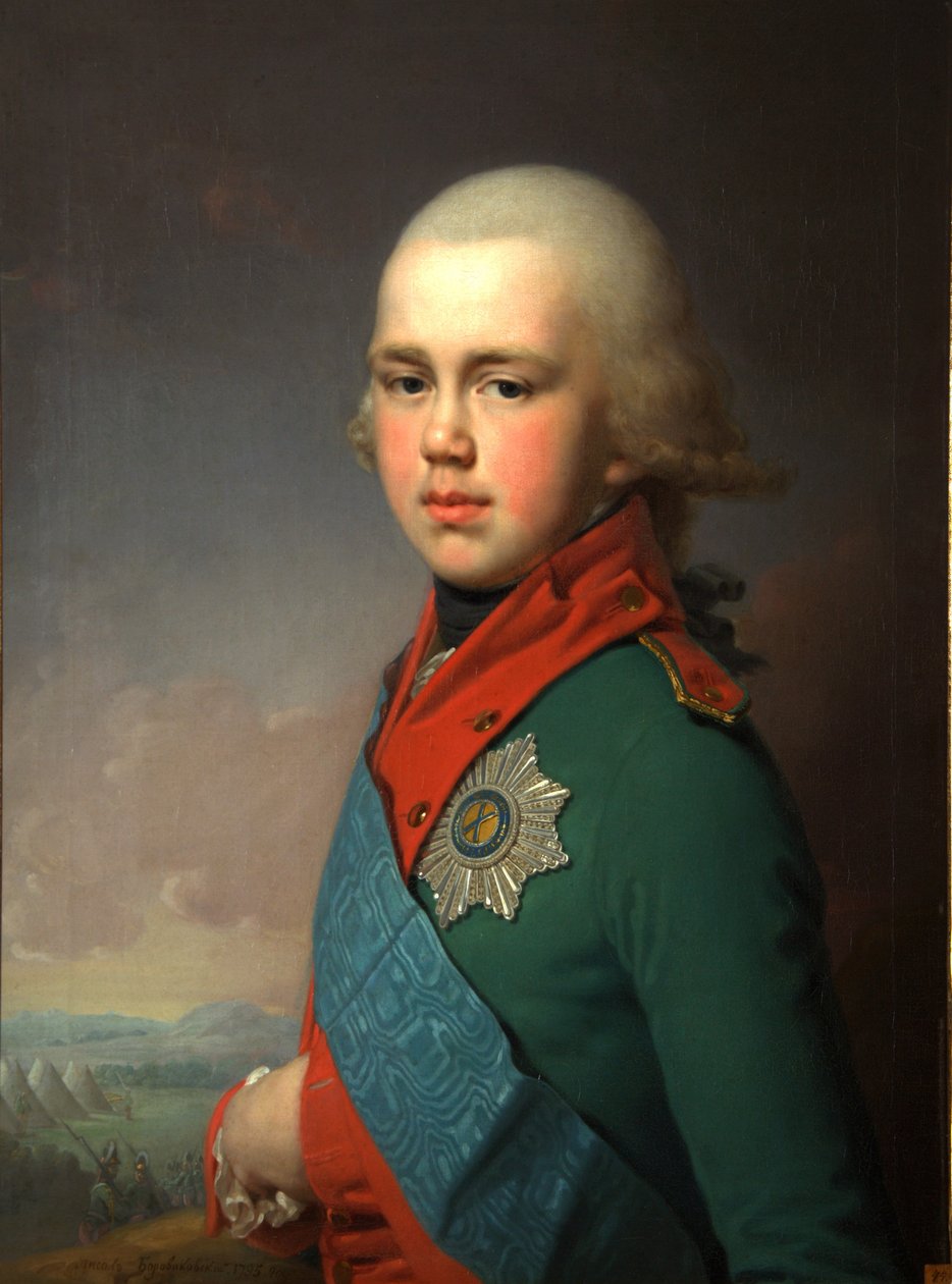 Portret van groothertog Constantijn Pavlovitsj van Rusland 1779-1831, 1795 door Vladimir Lukich Borovikovsky