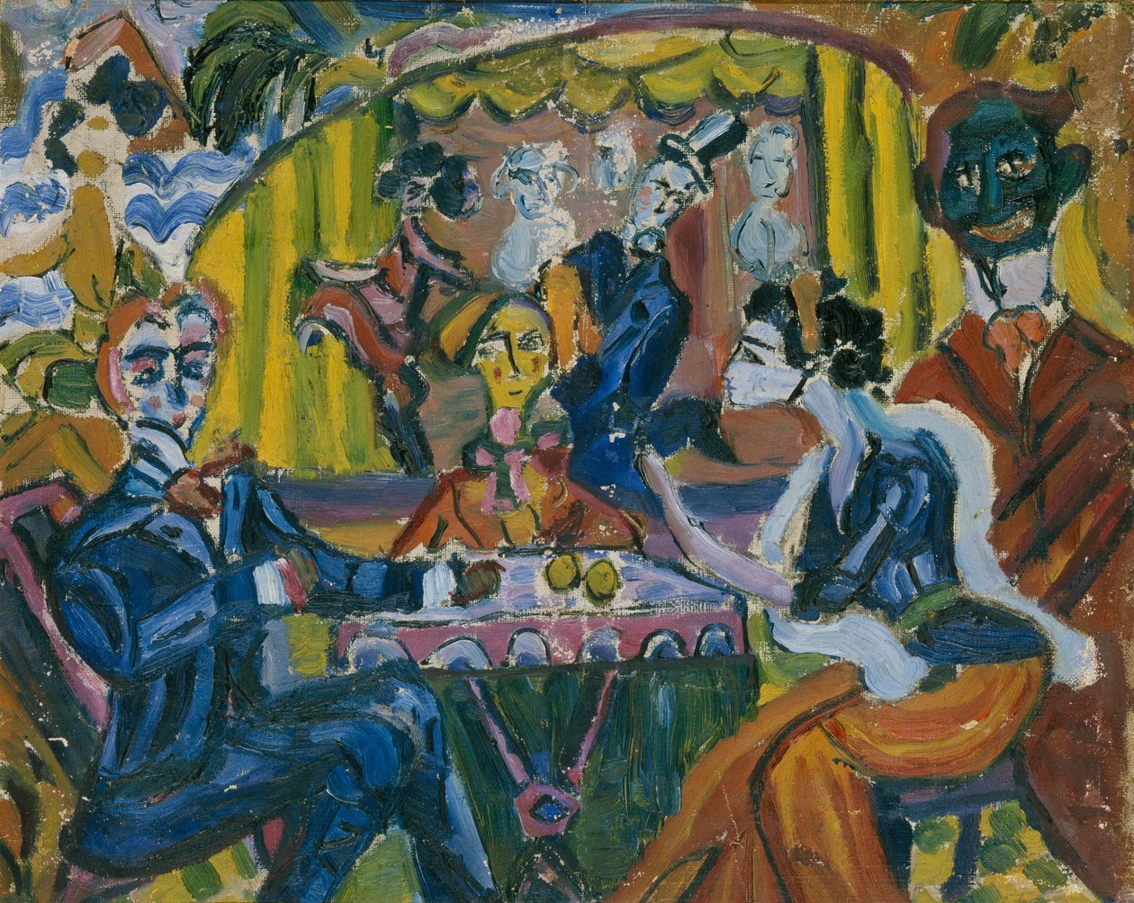 Het Zwerfhond Cabaret in Sint-Petersburg, 1910s door Vladimir Vladimirovich Dmitriyev