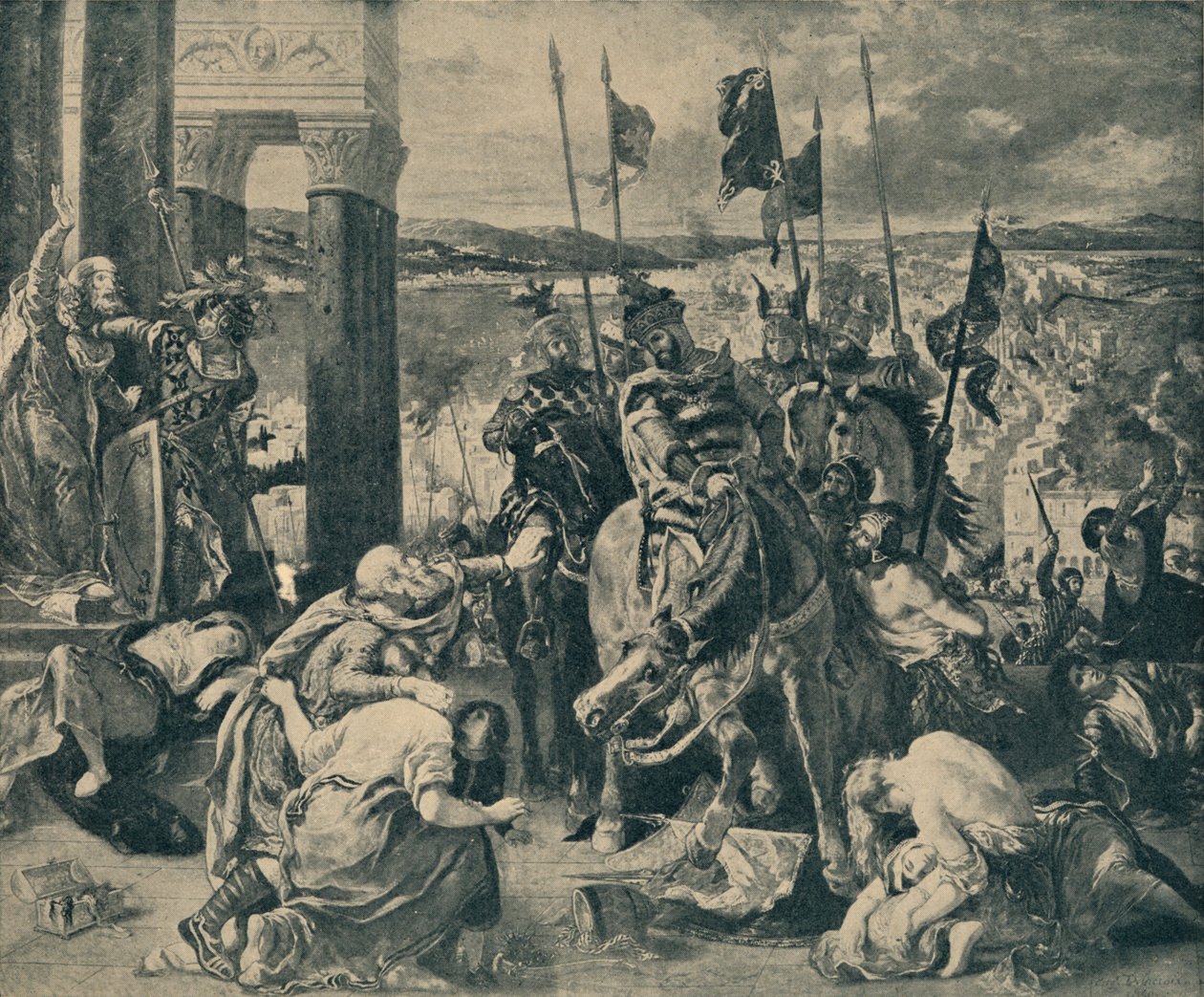 Kruisvaarders betreden Constantinopel, 1840, 1935 door WF Mansell