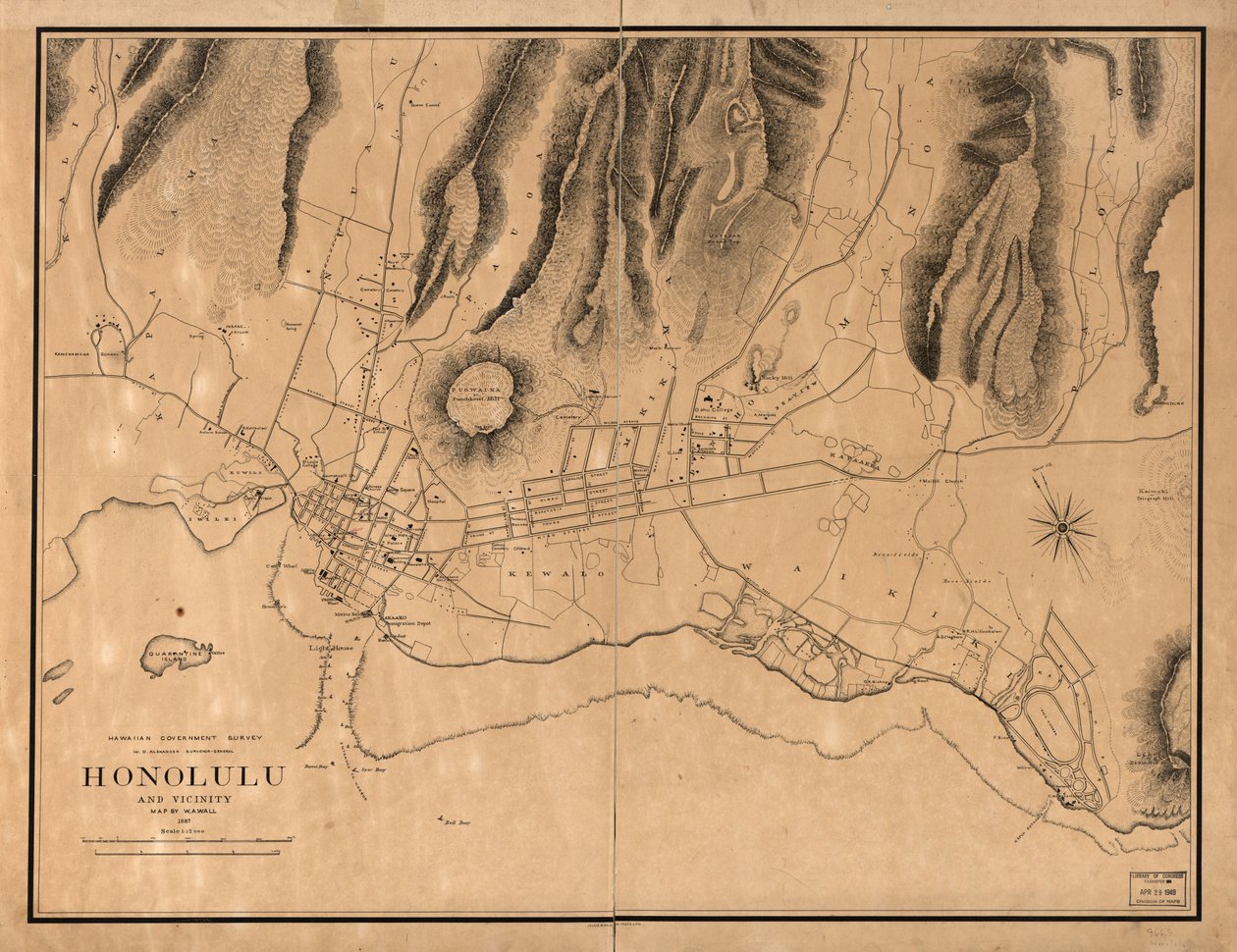 Honolulu en omgeving door W. A.; Alexander Wall