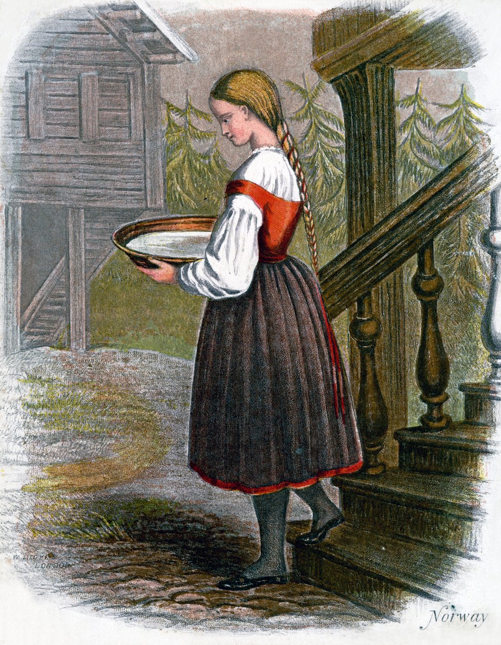 Noorse Boerenmeisje, 1809 door W. Dickes