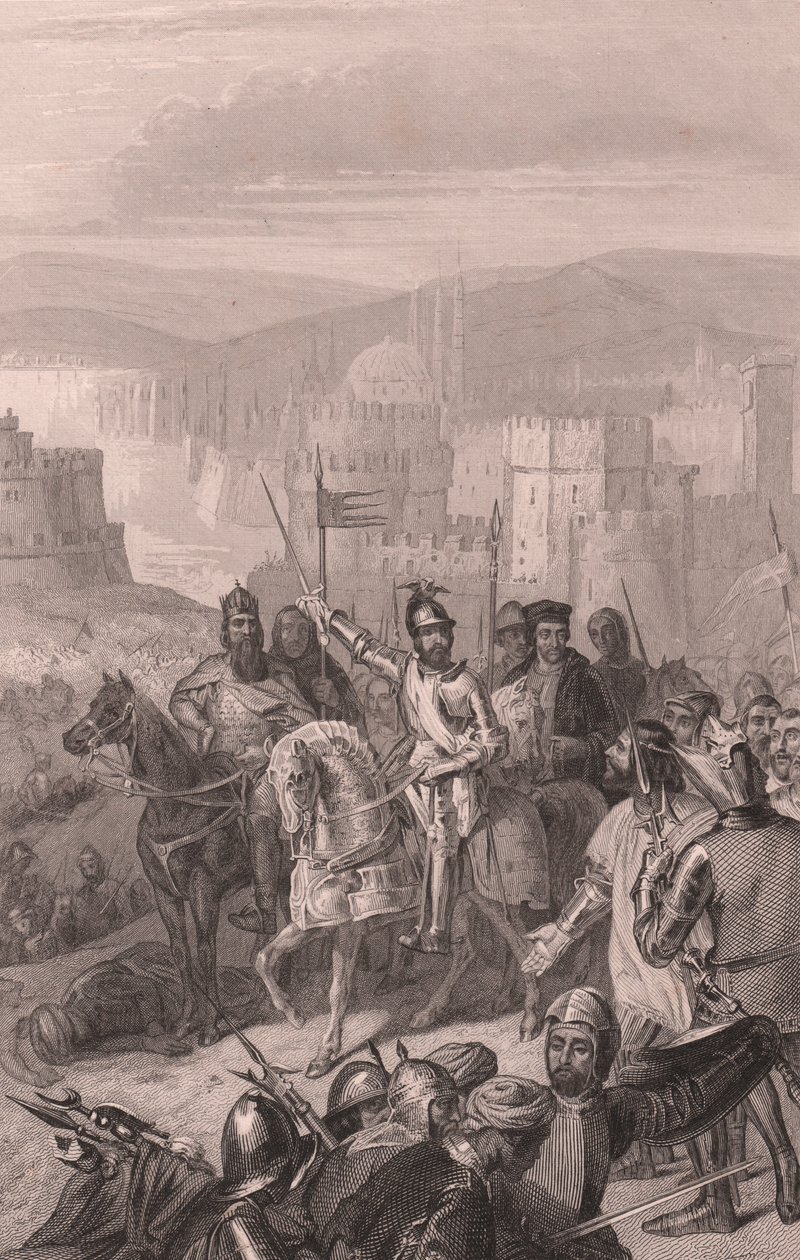 Maarschalk de Boucicault dwingt Sultan Bayezid het beleg van Constantinopel te stoppen door John Ward Dunsmore