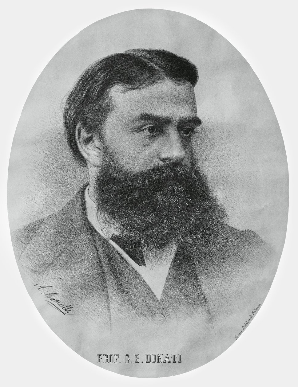 Portret van Giovanni Battista Donati (1826-1873), Italiaanse wiskundige en astronoom door John Ward Dunsmore