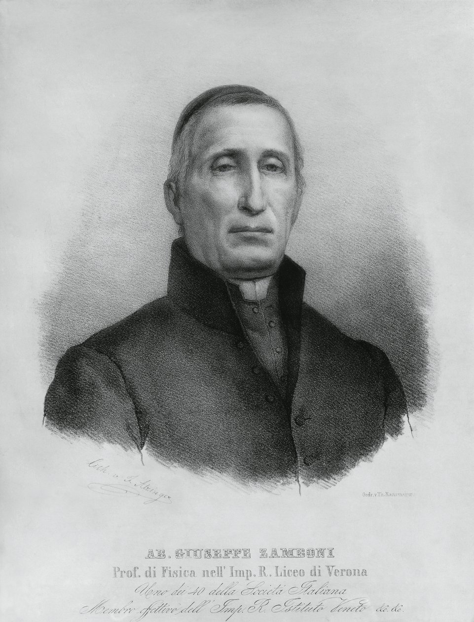 Portret van Giuseppe Zamboni (1776-1846), Italiaanse katholieke priester en natuurkundige door John Ward Dunsmore