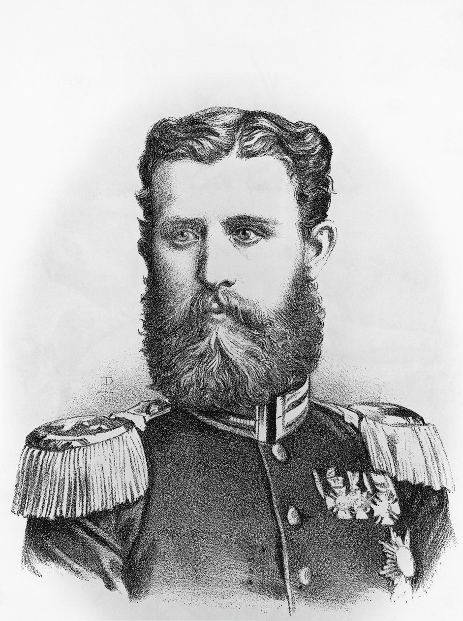 Portret van Prins Leopold van Hohenzollern-Sigmaringen (1835-1905), Pruisische kandidaat voor de Spaanse troon, gravure door John Ward Dunsmore