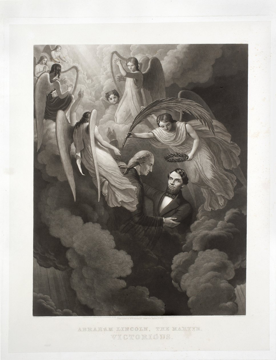 Abraham Lincoln, De Martelaar, Overwinnaar, gegraveerd door John Sartain (1808-97), c.1866 door W. H. Hermans