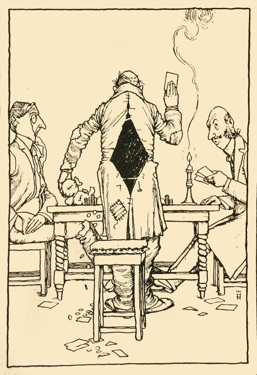 De winnende kaart op de aas van ruiten door William Heath Robinson