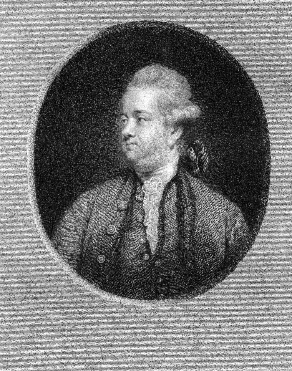Edward Gibbon, 18e eeuwse Britse historicus, 1836 door W. Holl