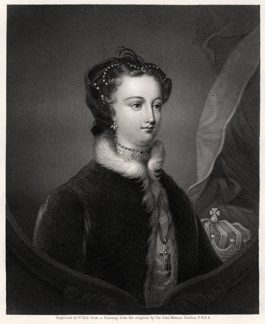 Mary Stuart, Koningin van de Schotten, 19e eeuw door W. Holl