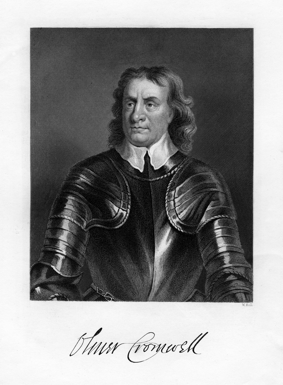 Oliver Cromwell, Engelse soldaat en staatsman, 19e eeuw door W. Holl