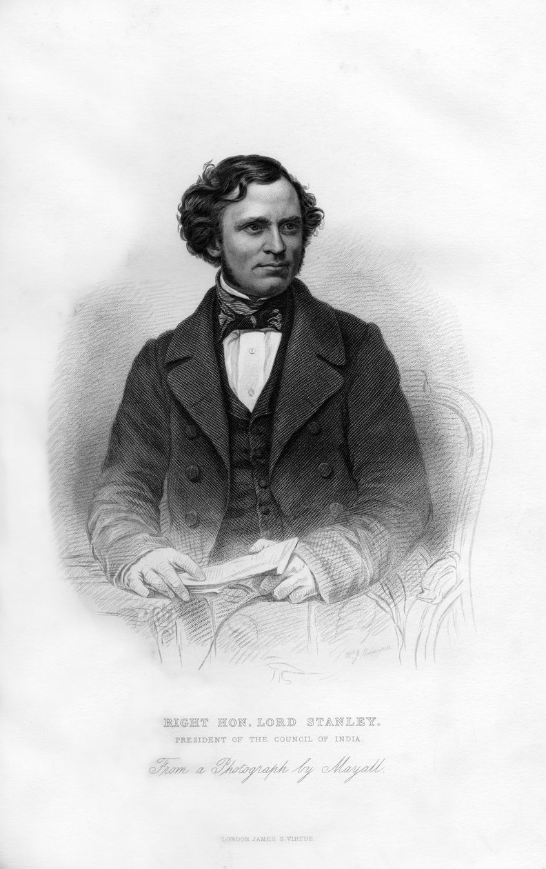 Edward Henry Stanley, 15e Graaf van Derby, Britse staatsman door W. J. Edwards