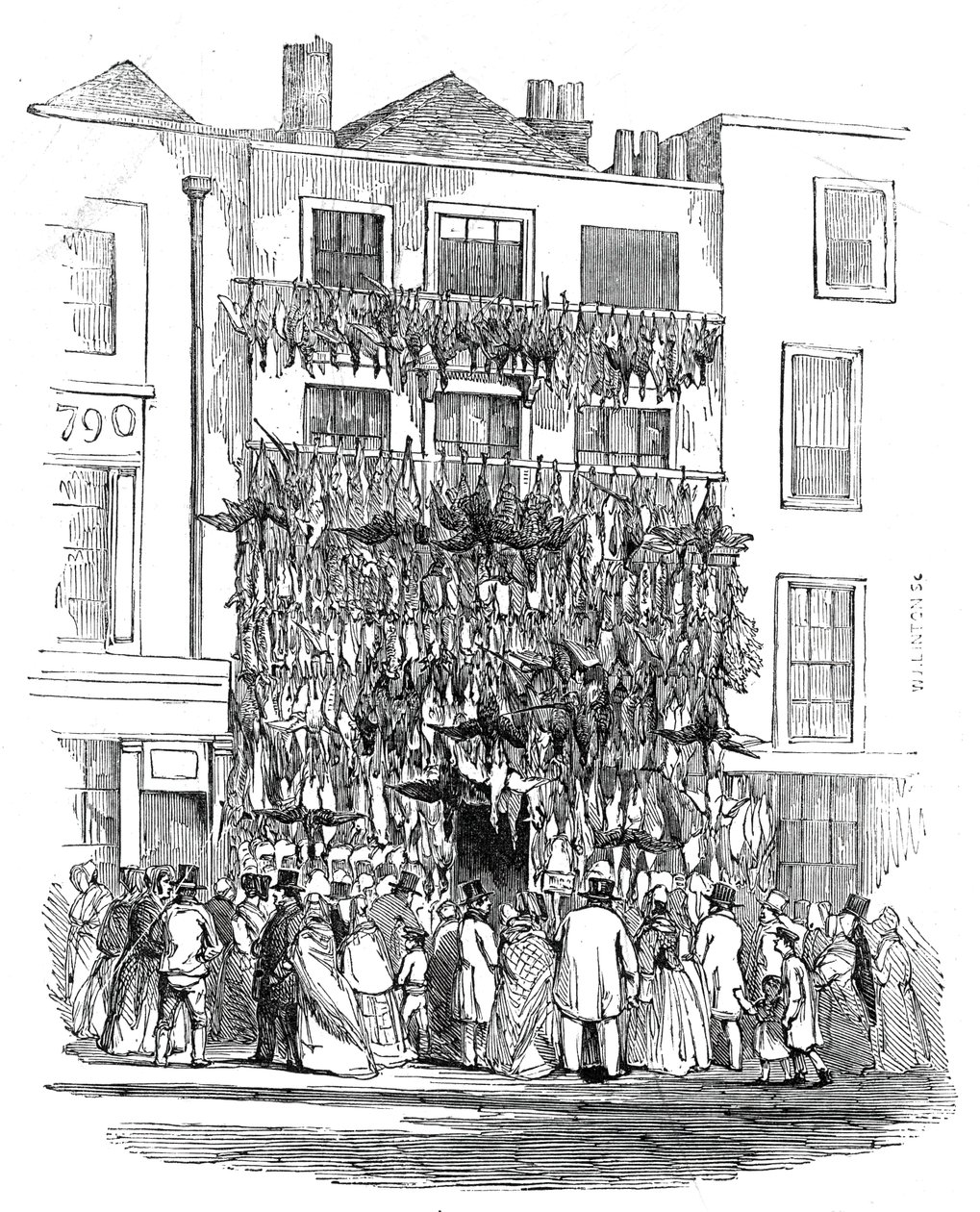 Poelierswinkel, Holborn-Hill door W. J. Linton