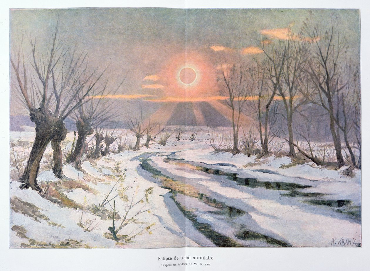 Ringvormige zonsverduistering, illustratie uit 