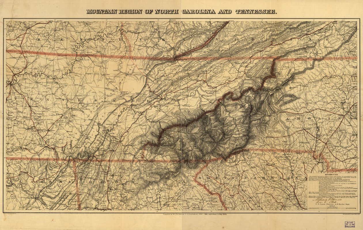 Berggebied van Noord-Carolina en Tennessee door W. L.; Lindenkohl Nickolson
