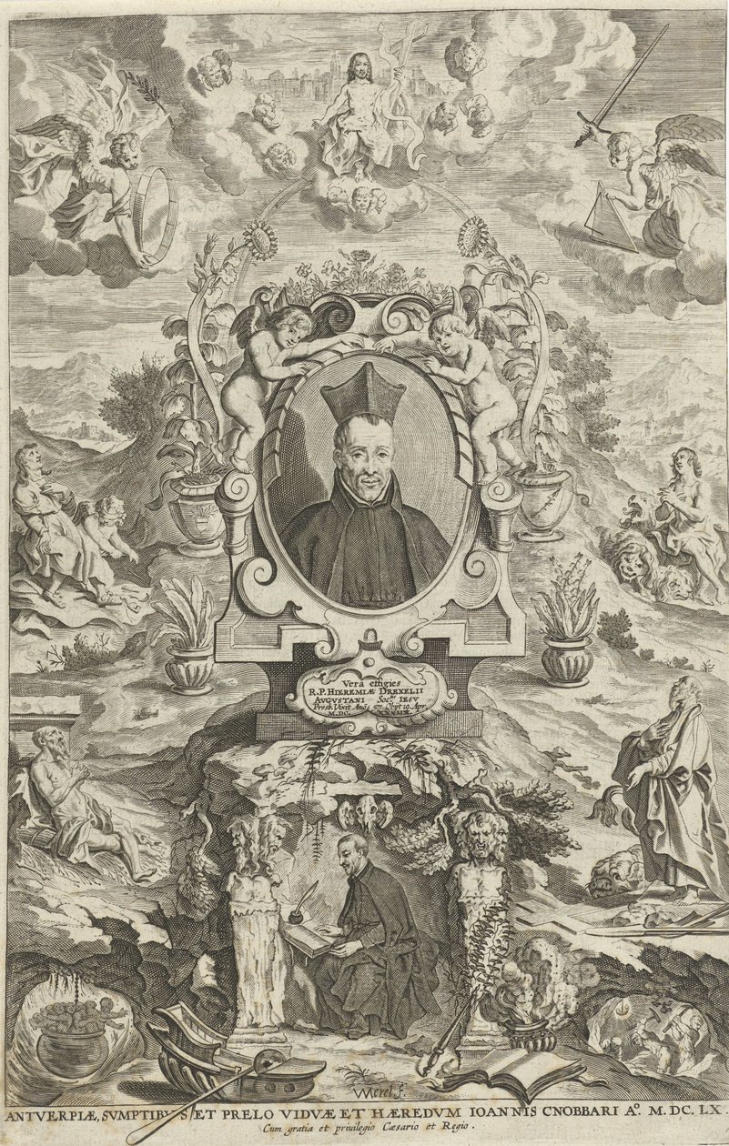 Portret van Jeremias Drexel door W Merel van