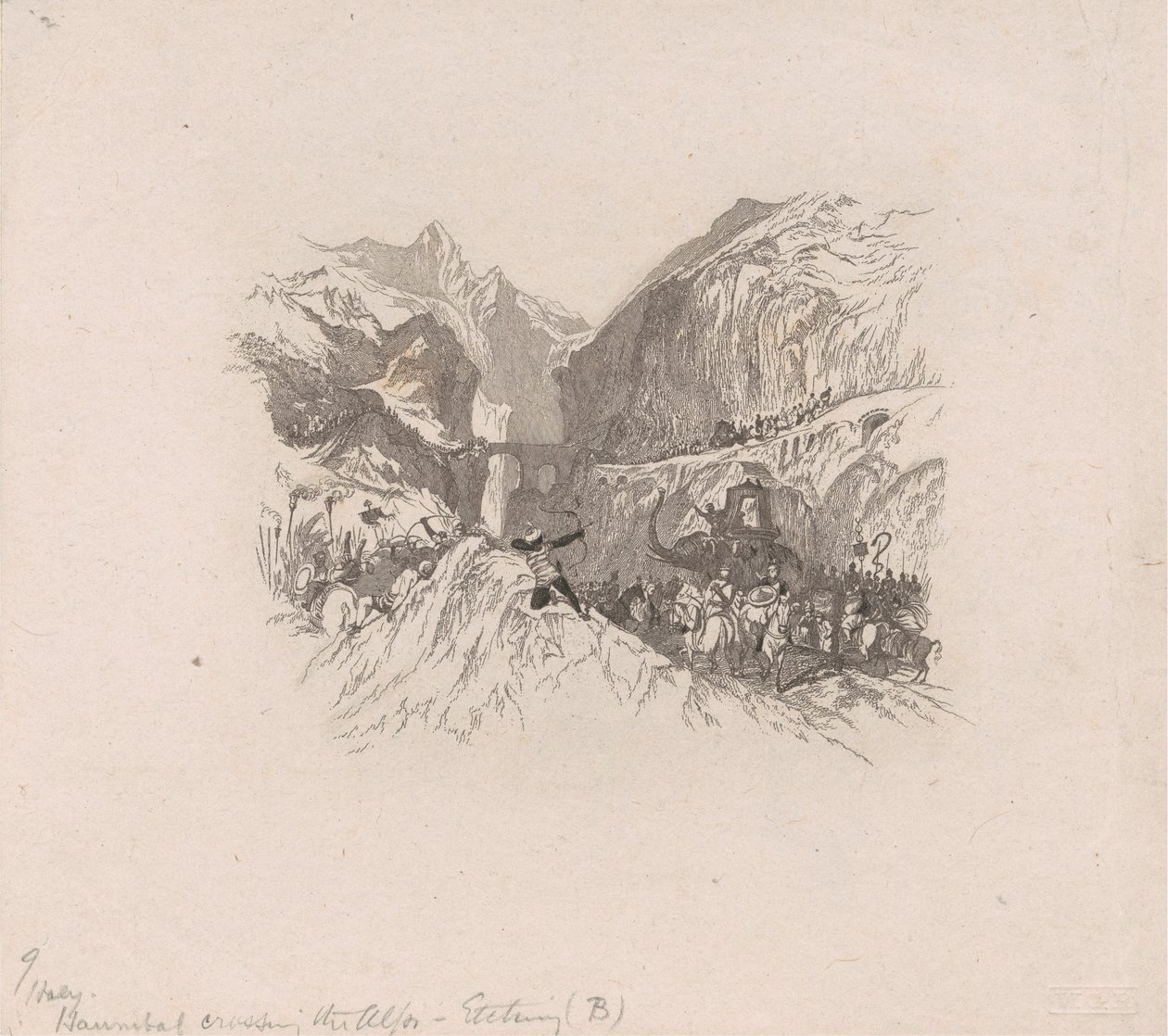 Hannibal passeert de Alpen (vignet) door W. R. Smith