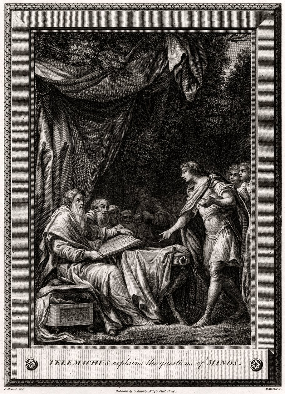 Telemachus legt de vragen van Minos uit door W. Walker