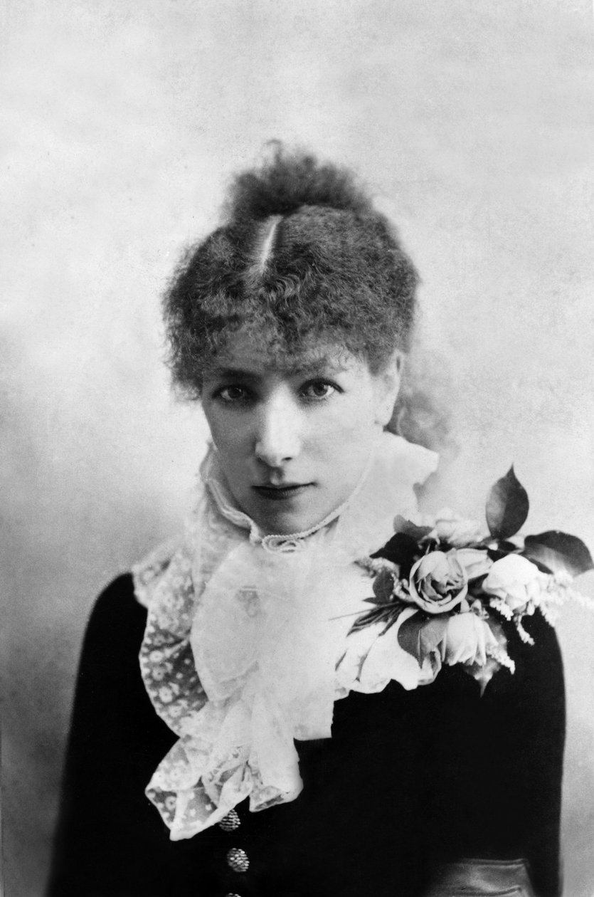 Actrice Sarah Bernhardt (1844-1923) als Marguerite Gautier in het toneelstuk van AlexandreDumas "La dame aux Camelias" in 1880 door W. and D. Downey