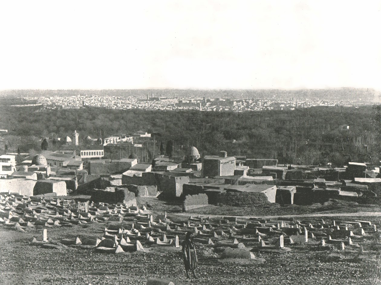 Stadsgezicht vanuit Sulhieh, Damascus, Ottomaans Syrië, 1895 door W and S Ltd
