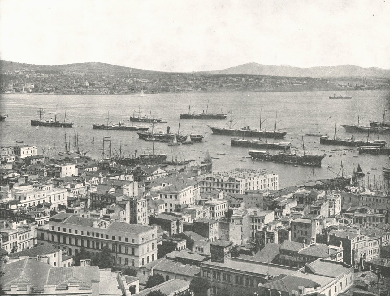 De Bosporus richting Scutari, Constantinopel, Ottomaanse Rijk, 1895 door W and S Ltd