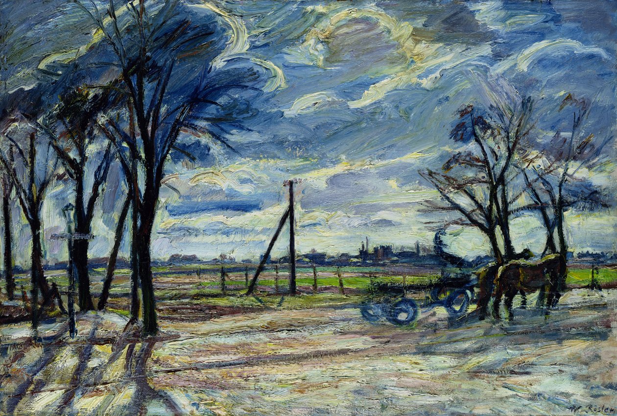 Suburbaan landschap in de lente door Waldemar Rosler