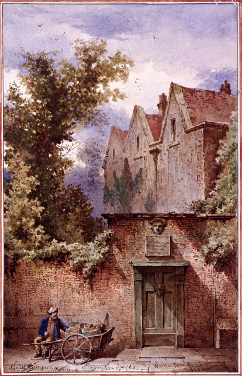 Het huis van Nell Gwynne, Bagnigge Wells, St Pancras, Londen, 1865 door Waldo Sargeant