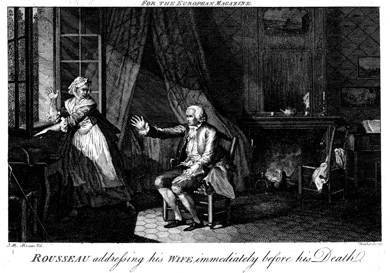 Jean Jacques Rousseau 1712-1778, Franse Verlichtingsfilosoof en opvoedkundige door Walker
