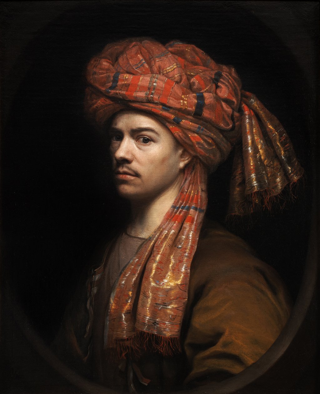 Zelfportret met tulband door Wallerant Vaillant