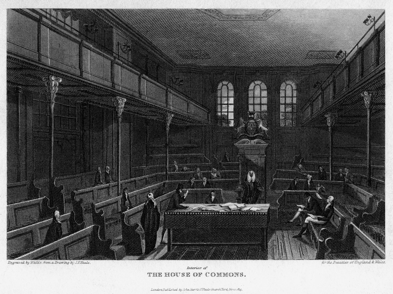 Kamer van het Lagerhuis, Westminster, Londen door Wallis