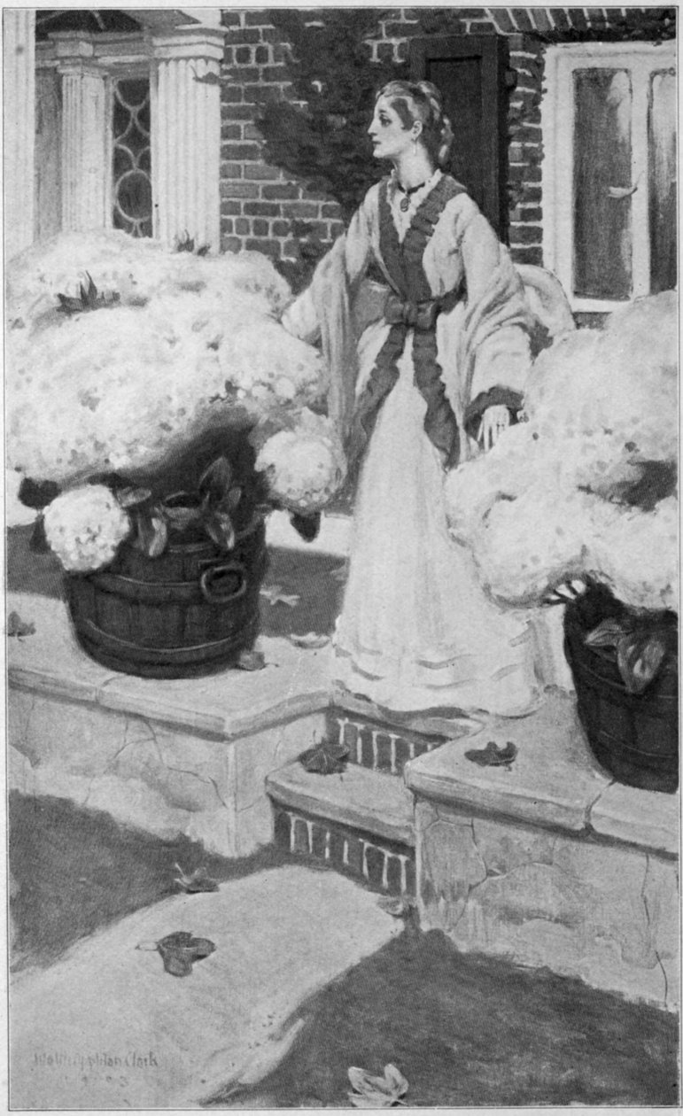 Frontispice uit de eerste editie van Sanctuary, een novelle van Edith Wharton door Walter Appleton Clark
