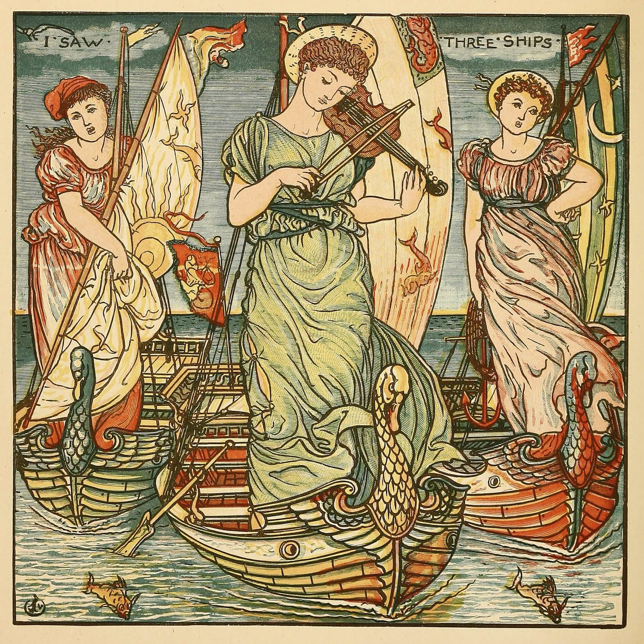 Ik Zag Drie Schepen, uit Walter Crane