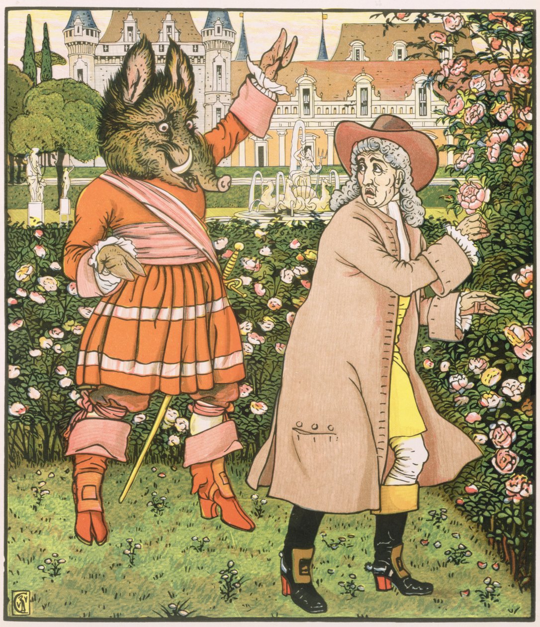 Illustratie uit Schoonheid en het Beest, 1901 door Walter Crane