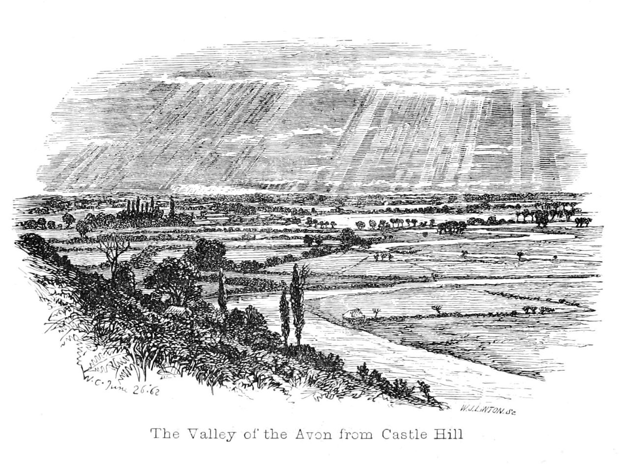 De Vallei van de Avon vanaf Castle Hill door Walter Crane