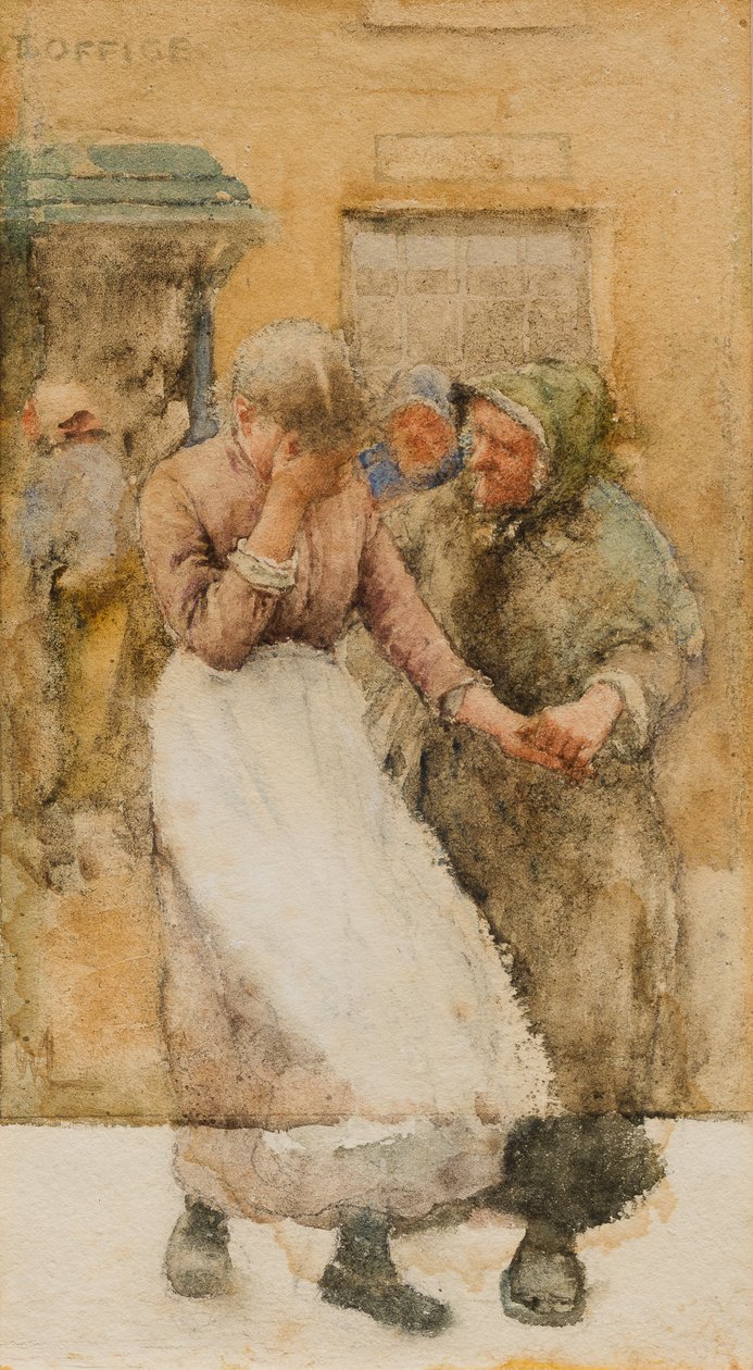 Studie voor Onder de Vermisten, ca. 1894 door Walter Langley